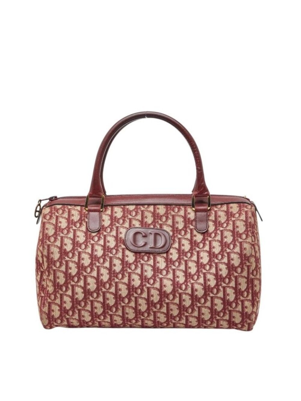 Dior Trotter Mini Boston Bag Red Canvas Leather - Picture 1 of 10